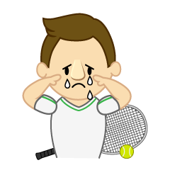泣くテニス選手