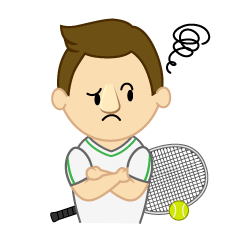 悩むテニス選手