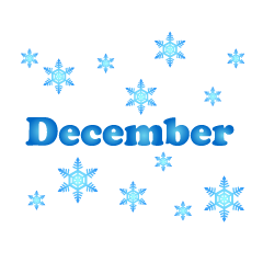 December文字と雪