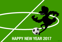 サッカーの酉年年賀状