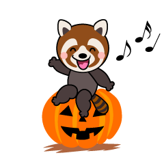 ハロウィンのレッサーパンダキャラ