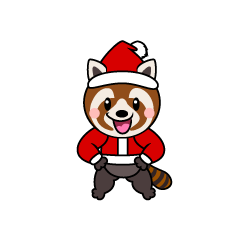 クリスマスのレッサーパンダキャラ