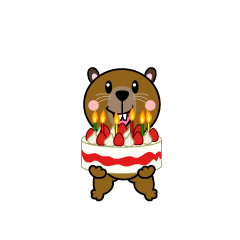 誕生日のカピバラキャラ