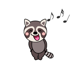 歌うアライグマキャラ