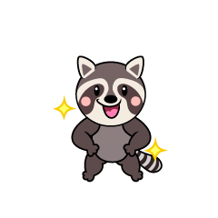 自信のアライグマキャラ