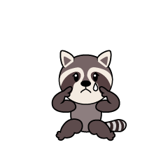 悲しいアライグマキャラ