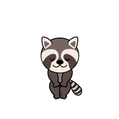 お辞儀アライグマキャラ