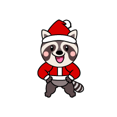 クリスマスのアライグマキャラ