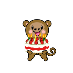 誕生日のサルキャラ