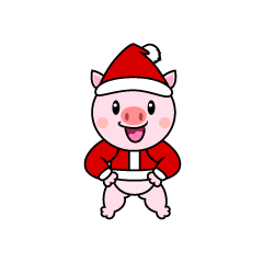 クリスマスのブタキャラ