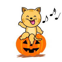 ハロウィンのトラ猫キャラ