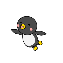 ジャンプするペンギンキャラ