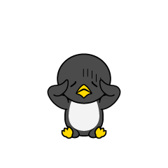 悩むペンギンキャラ