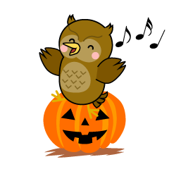 ハロウィンのミミズクキャラ