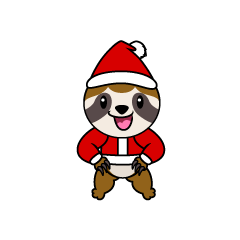 クリスマスのナマケモノキャラ