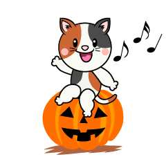 ハロウィンの三毛猫キャラ