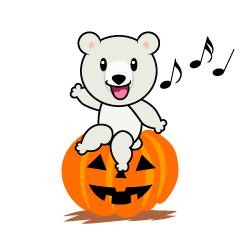 ハロウィンのシロクマキャラ