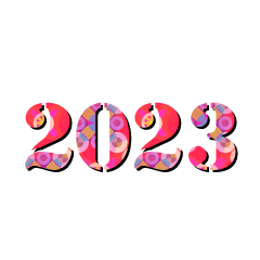 ピンク和柄の2023