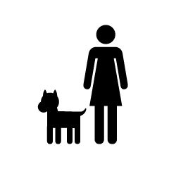 ペットと女性のピクトグラム