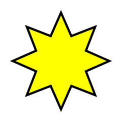 シンプルな八角星マーク