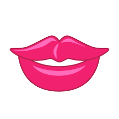 ピンク唇の口