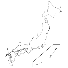 白黒の日本地図