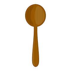 丸い木製スプーン