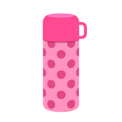 ピンク水玉の水筒