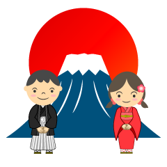 富士山と子供