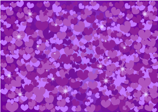 たくさんの紫ハート