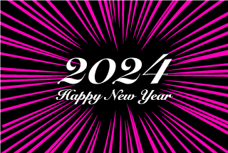 Happy New Year 2024 ピンクスパーク