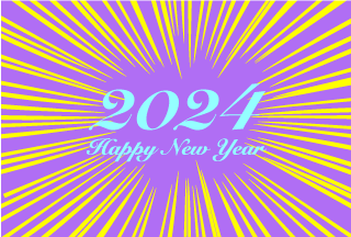 Happy New Year 2024 パープルイエロースパーク