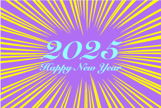 Happy New Year 2024 パープルイエロースパーク