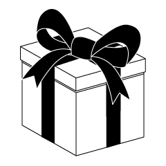 白黒のプレゼント箱