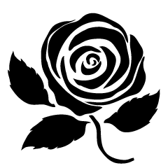 黒い薔薇花シルエット
