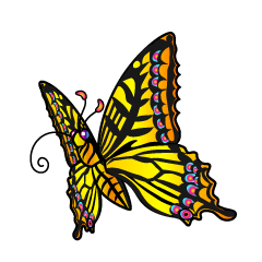 吸う黄色の蝶