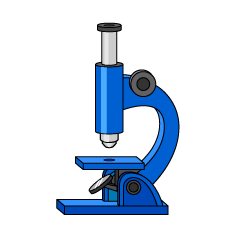 青色の顕微鏡