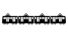 4両編成の電車シルエット