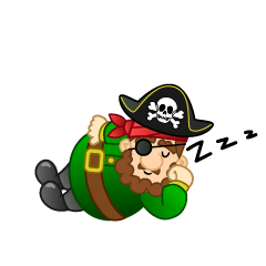 居眠りするデブっちょ海賊