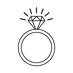 婚約指輪（白黒）