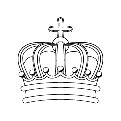 王様の王冠(白黒)