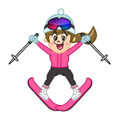 歓喜する女の子スキーヤー