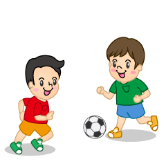 サッカーする子供