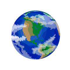 雲のあるアメリカ大陸の地球