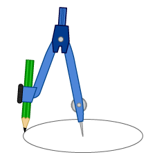 円を書くコンパス