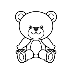 テディベア(白黒)