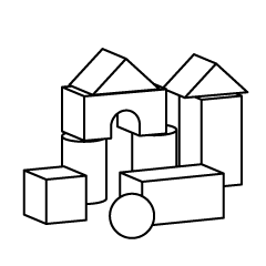 積み木(白黒)