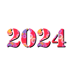 ピンク和柄の2024