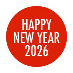 Happy New Year 2026赤色マーク
