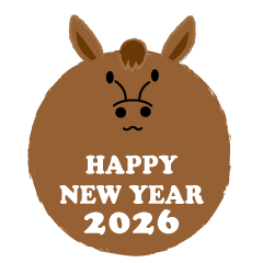 Happy New Year 2026馬マーク